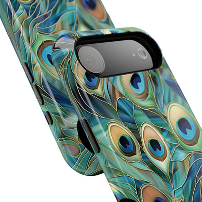 Peacock Feather Stained Glass Design iPhone Case