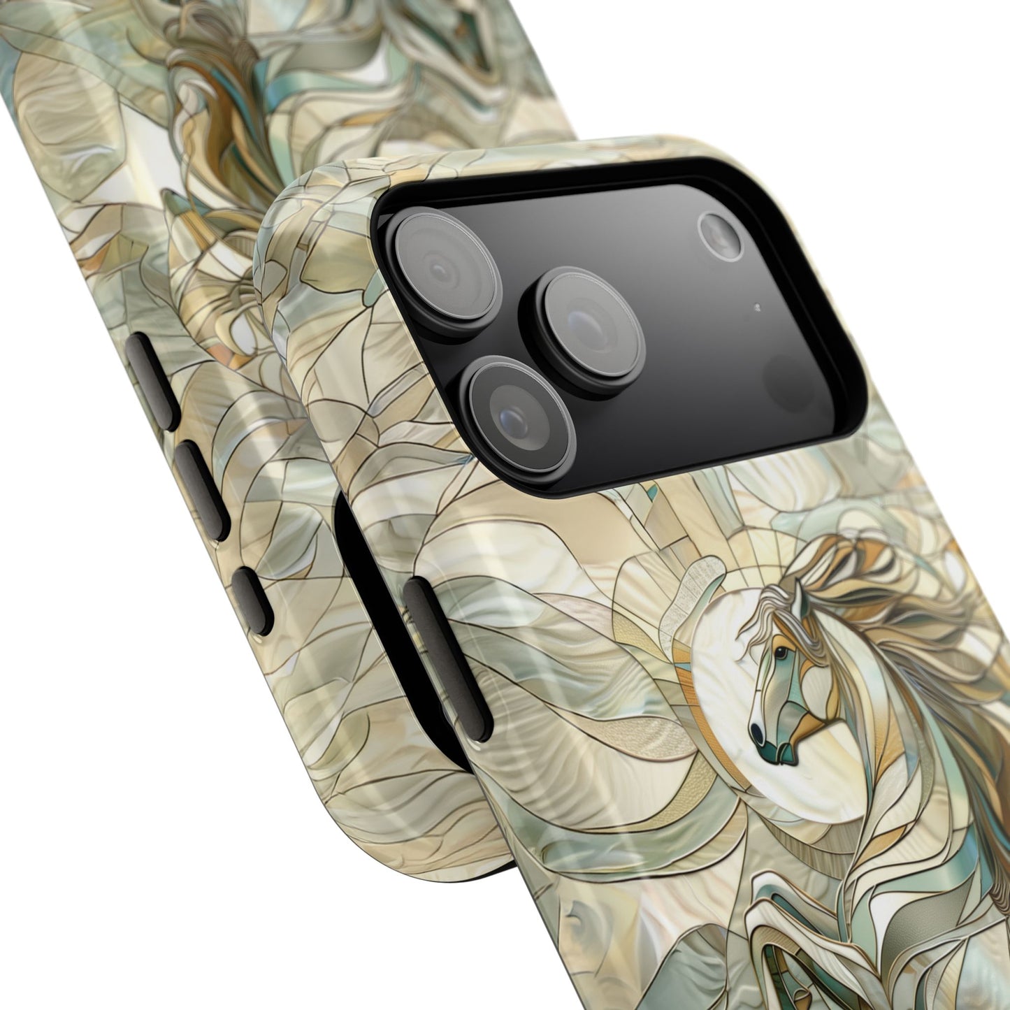 Rearing Horse Stained Glass Design iPhone Case