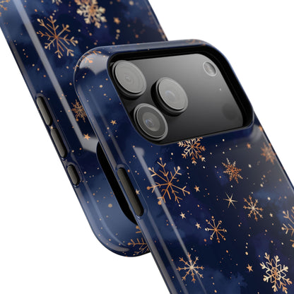 Snowy Starry Night Design iPhone Case