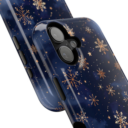 Snowy Starry Night Design iPhone Case