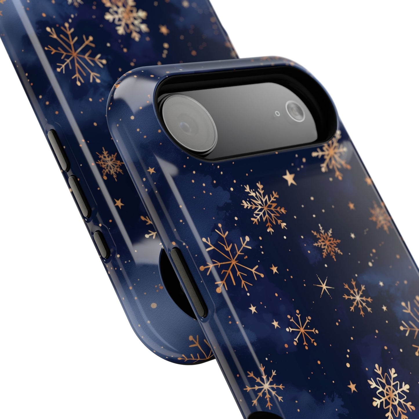 Snowy Starry Night Design iPhone Case