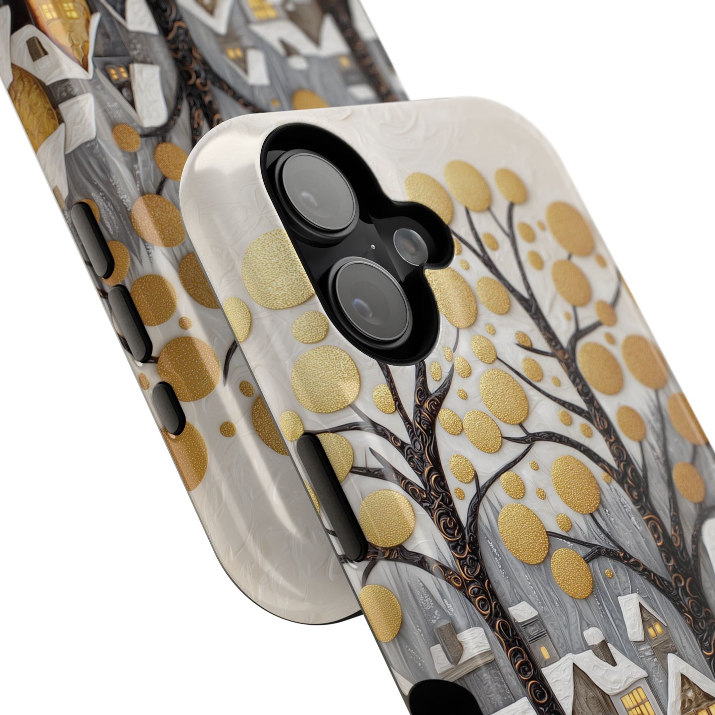 Whimsical Winter Village Design iPhone Case