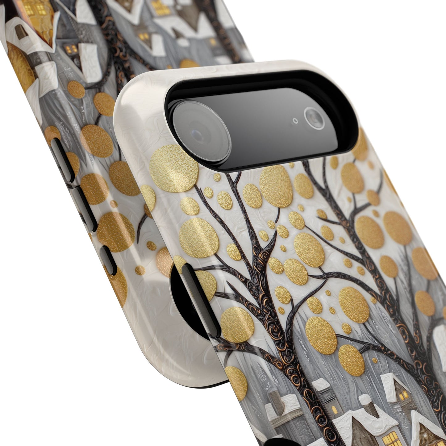 Whimsical Winter Village Design iPhone Case