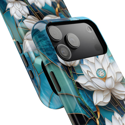 White Lotus Stained Glass Design 2 Print iPhone Case