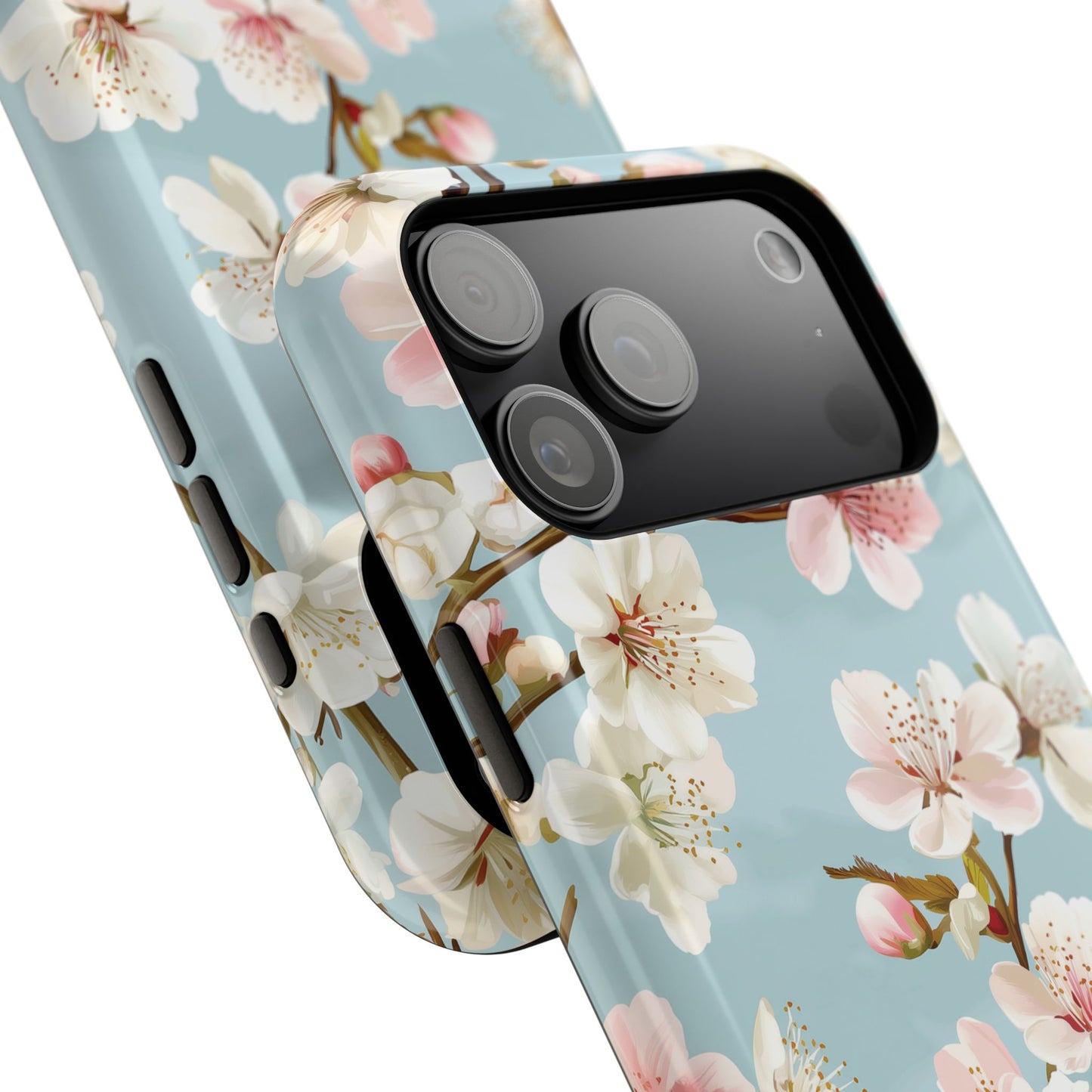 Retro Cherry Blossom Floral Design iPhone Case
