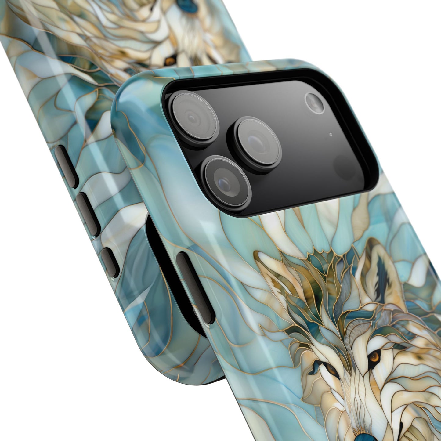 Majestic Wolf Stained Glass Design iPhone Case