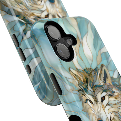Majestic Wolf Stained Glass Design iPhone Case