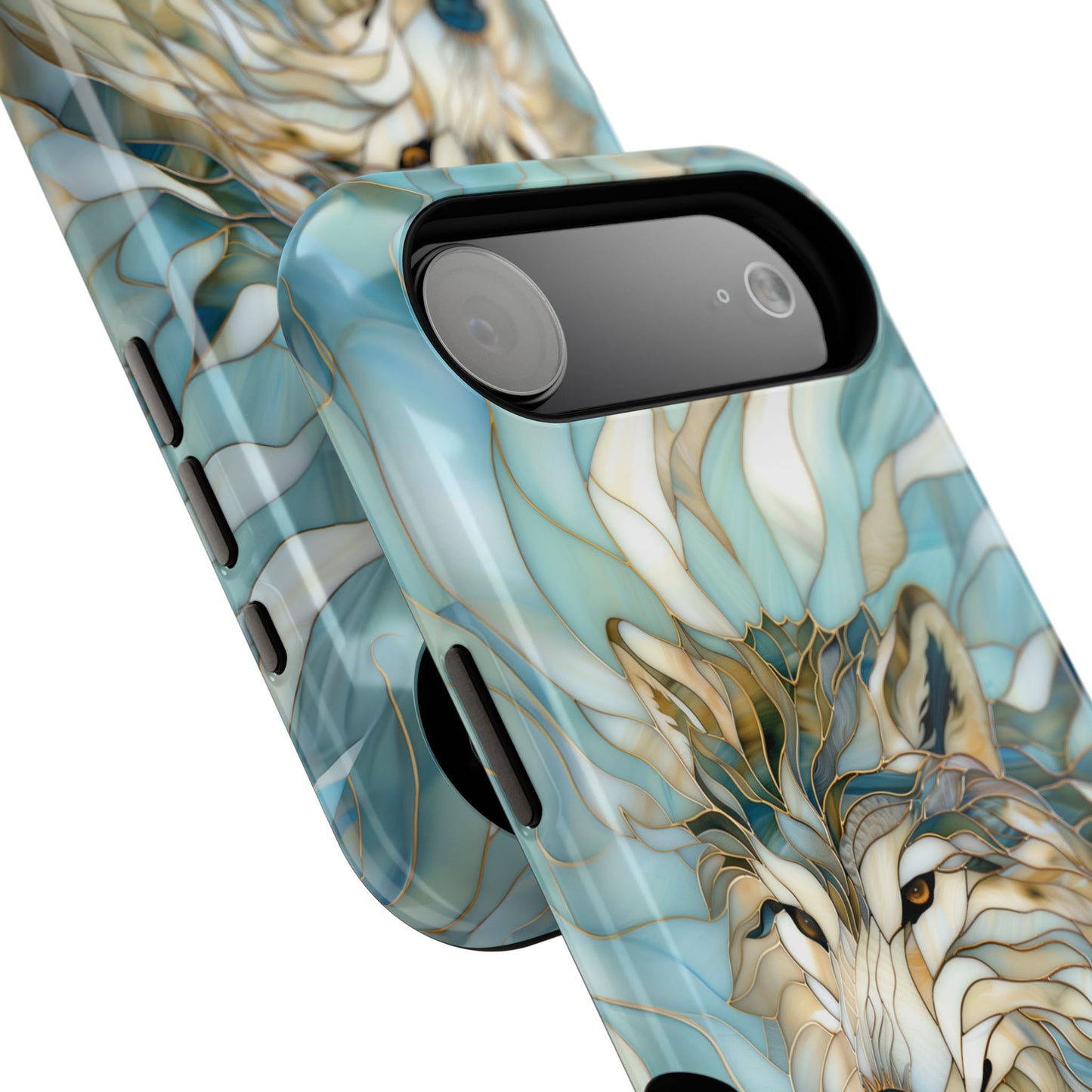 Majestic Wolf Stained Glass Design iPhone Case