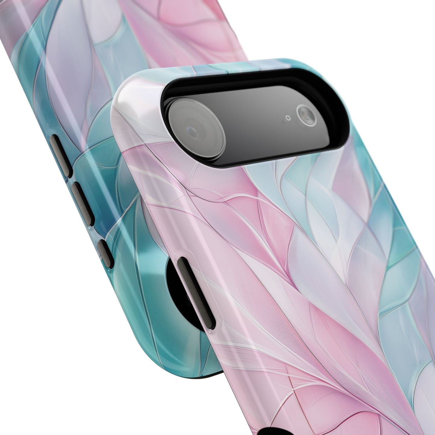 Pastel Flower Petal Stained Glass Design iPhone Case