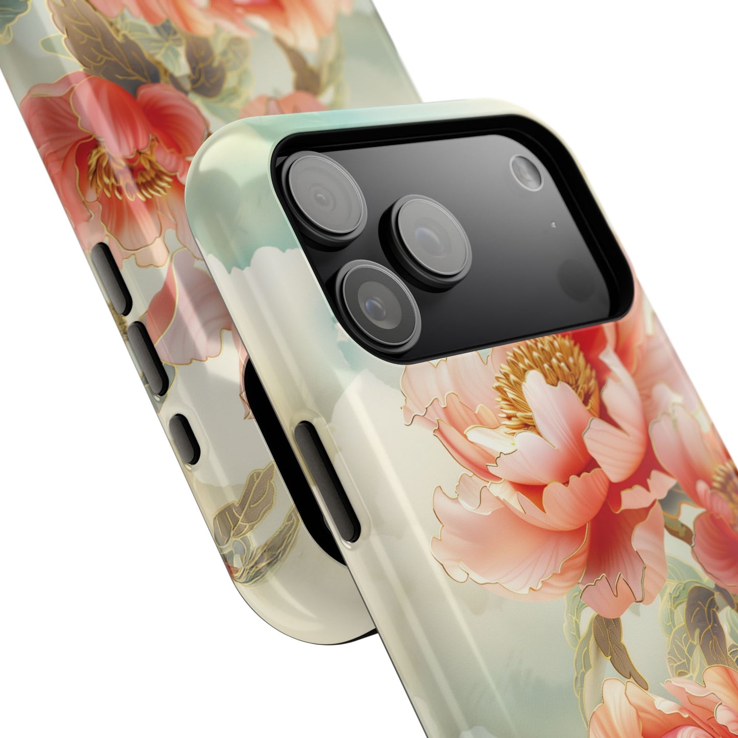 Peony Flowers Japanese Art Design iPhone Case
