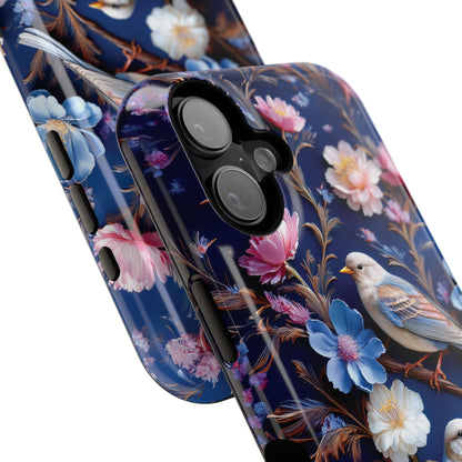 3D Birds Floral Design iPhone Case