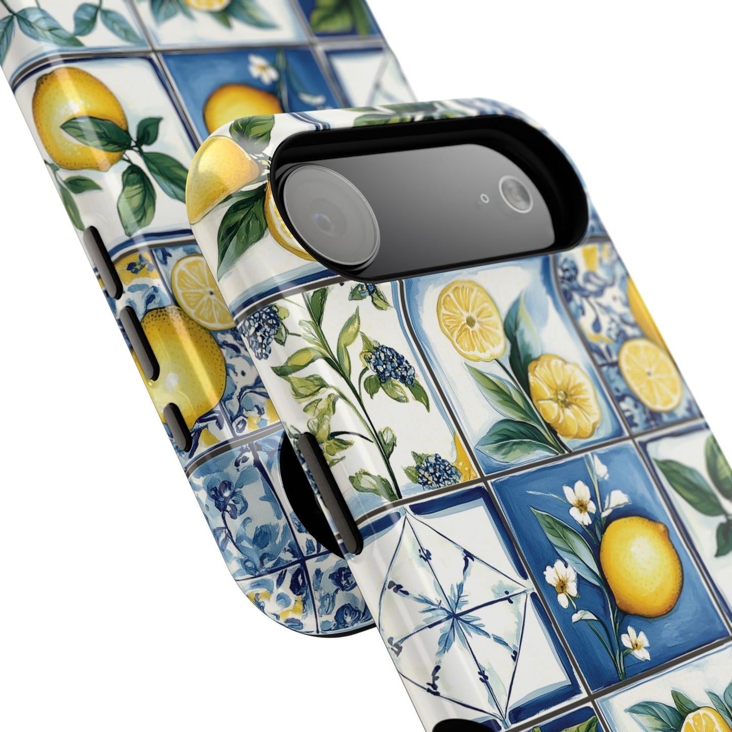 Lemon Azulejo Tiles Design iPhone Case