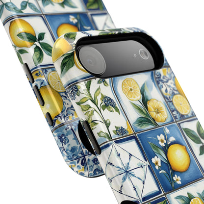 Lemon Azulejo Tiles Design iPhone Case