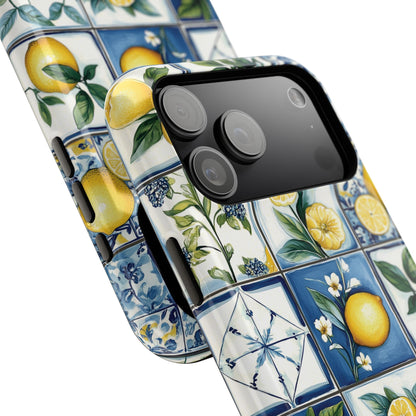 Lemon Azulejo Tiles Design iPhone Case
