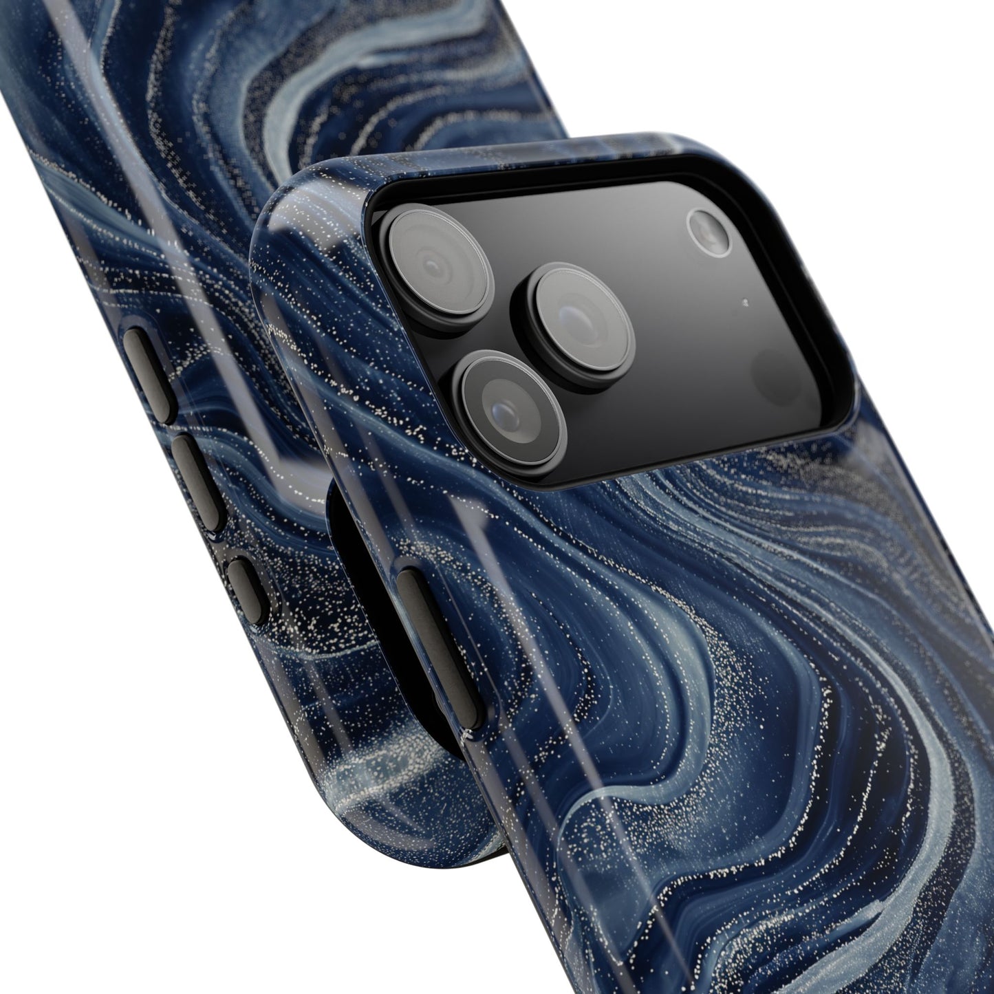 Galaxy Navy Marble Case for iPhone