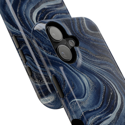 Galaxy Navy Marble Case for iPhone