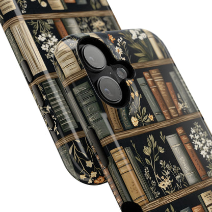 Vintage Cottagecore Floral Bookshelf Design iPhone Case
