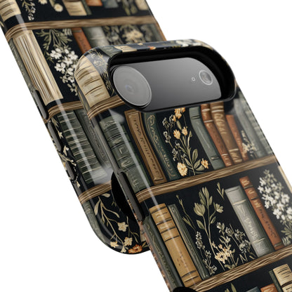 Vintage Cottagecore Floral Bookshelf Design iPhone Case