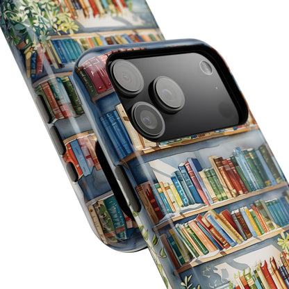 Artistic Watercolour Bookshelf Design iPhone Case