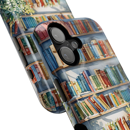Artistic Watercolour Bookshelf Design iPhone Case