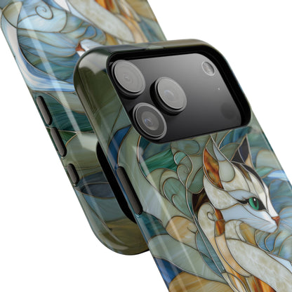 Cat Abstract Stained Glass Design iPhone Case