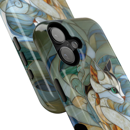 Cat Abstract Stained Glass Design iPhone Case