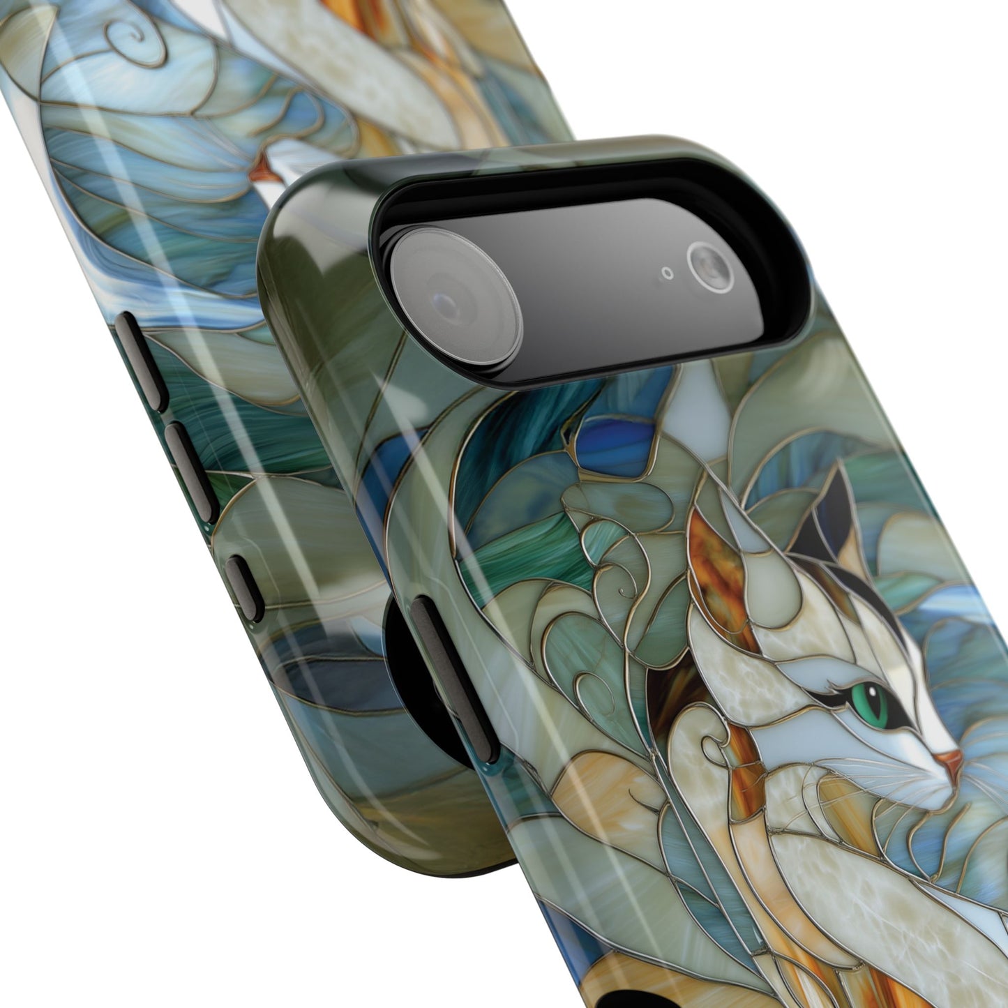 Cat Abstract Stained Glass Design iPhone Case