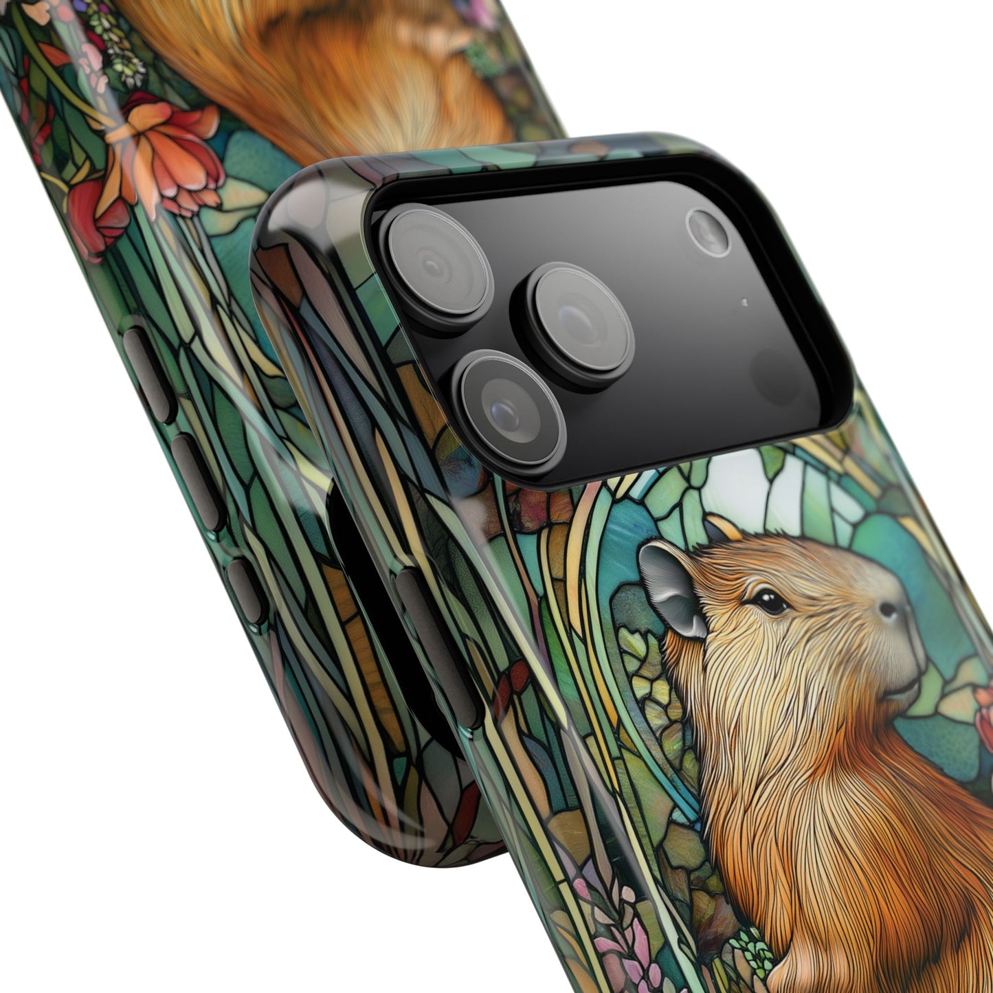 Capybara Stained Glass Design iPhone Case