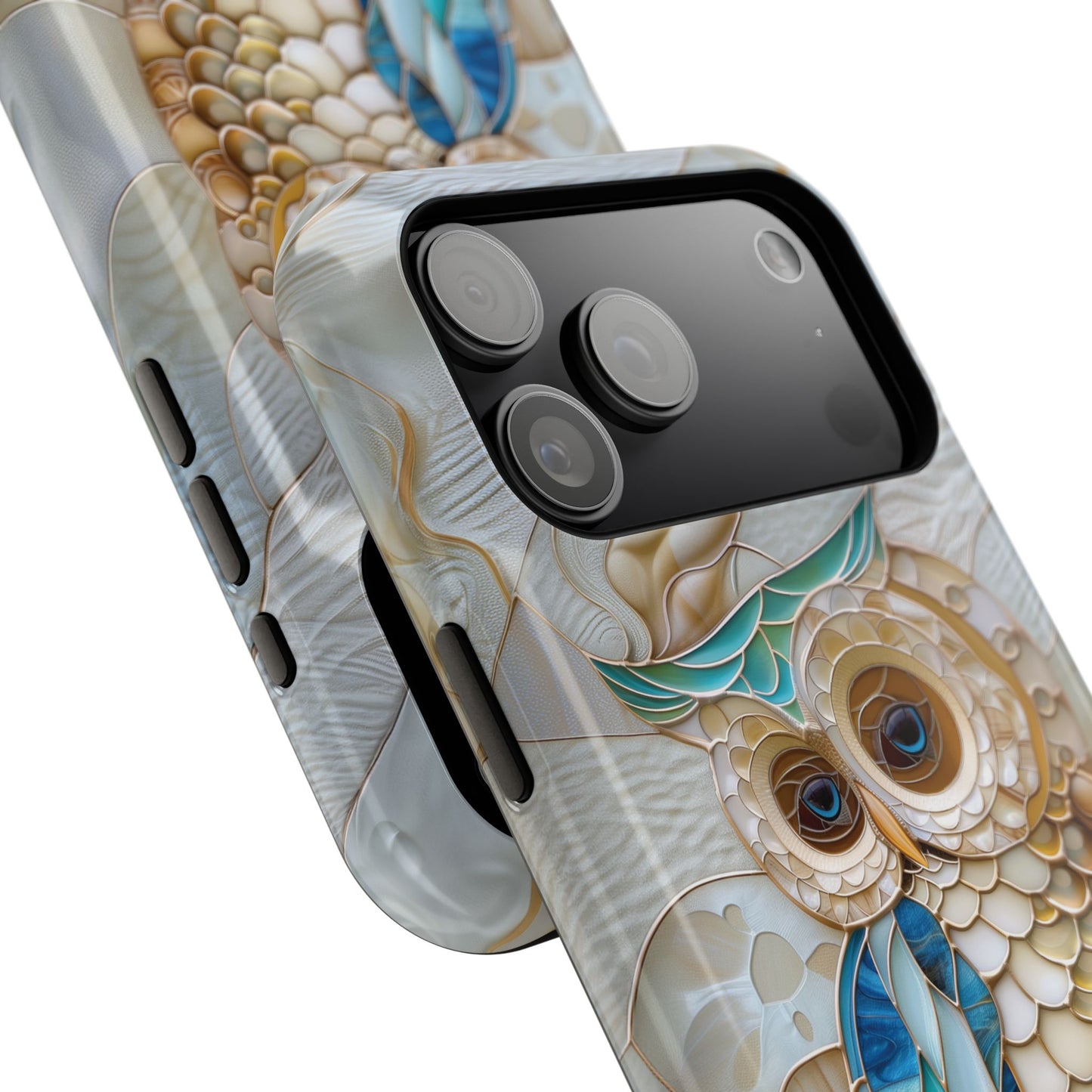 Cute Owl Stained Glass Design iPhone Case