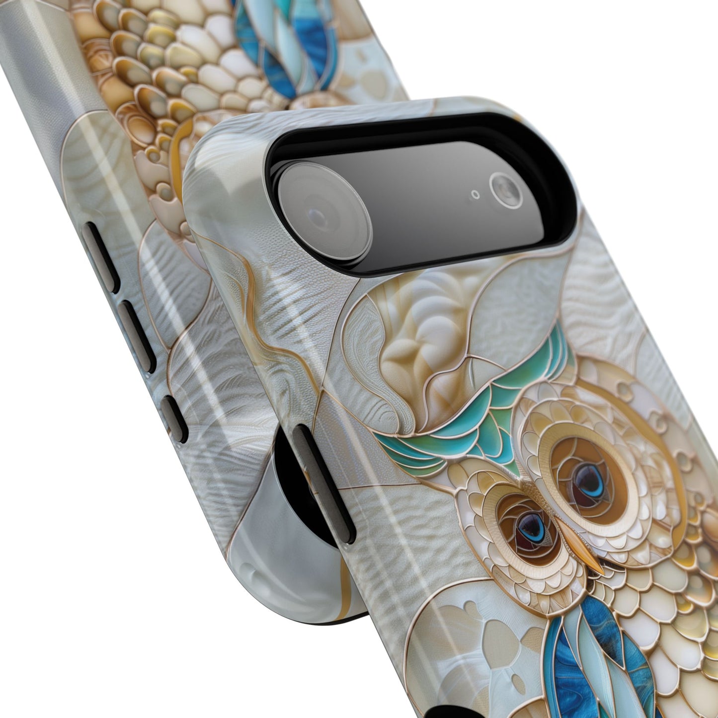 Cute Owl Stained Glass Design iPhone Case