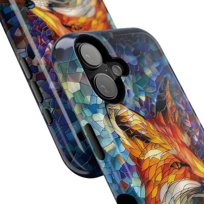 Orange Fox Stained Glass Design iPhone Case