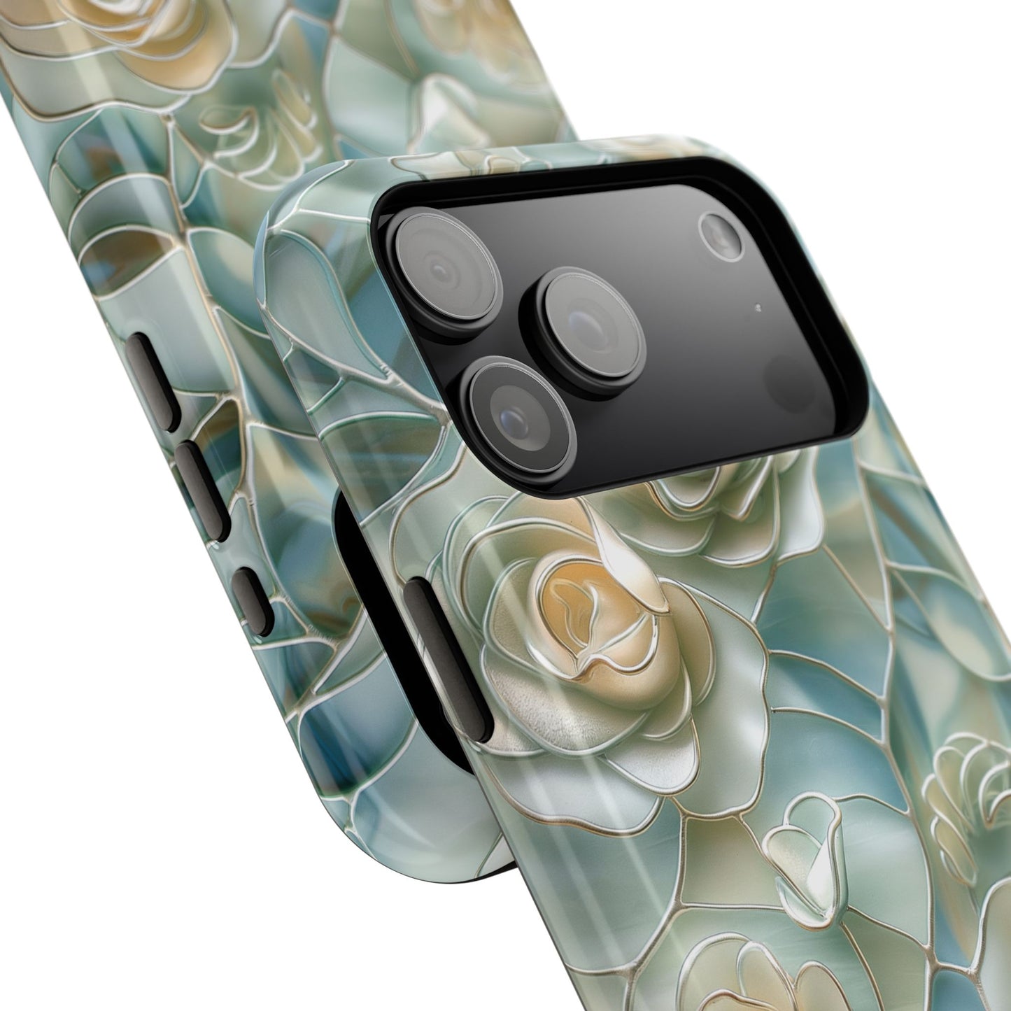 Roses Stained Glass Design Design iPhone Case