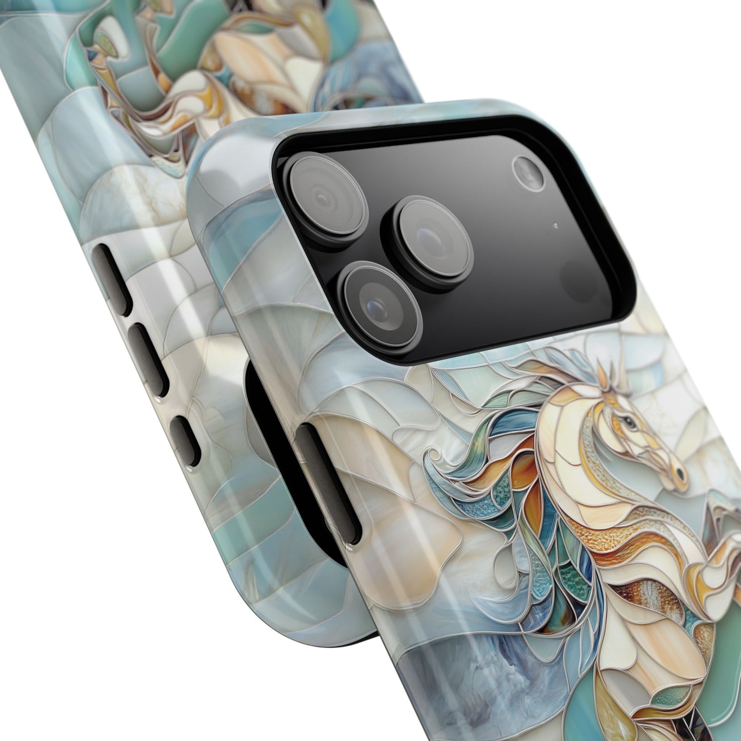 Majestic Horse Stained Glass Design iPhone Case