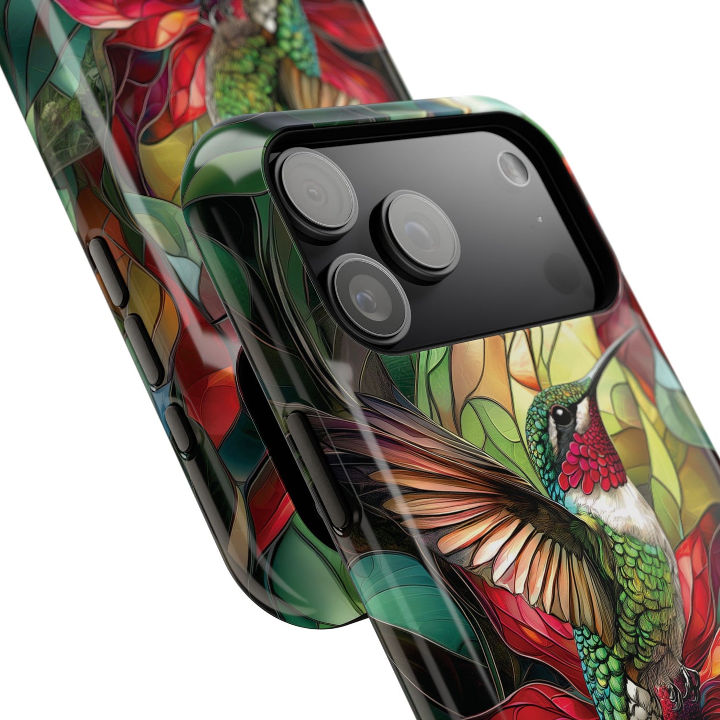 Hummingbird Stained Glass Illustration iPhone Case