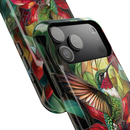 Hummingbird Stained Glass Illustration iPhone Case