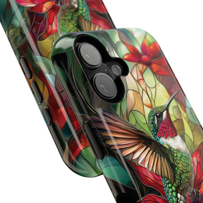 Hummingbird Stained Glass Illustration iPhone Case