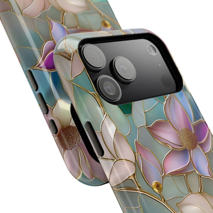 Elegant Floral Stained Glass Effect Design iPhone Case