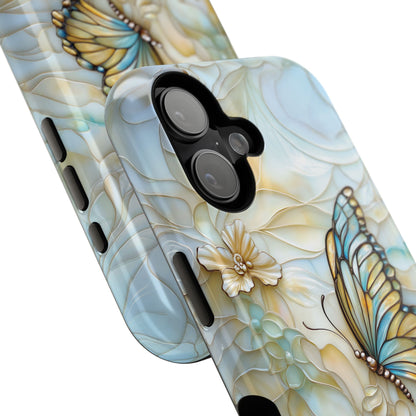 Elegant Butterfly & Flowers Stained Glass Design 1 iPhone Case
