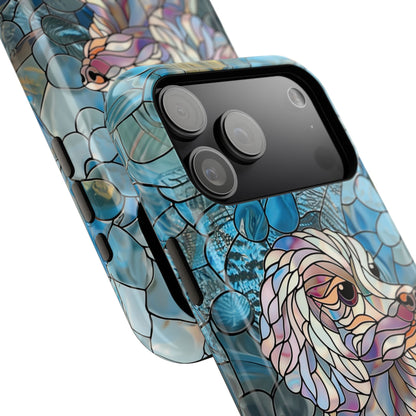 Cute Poodle Stained Glass Design iPhone Case