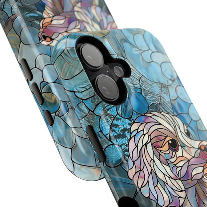 Cute Poodle Stained Glass Design iPhone Case
