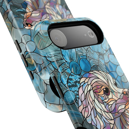 Cute Poodle Stained Glass Design iPhone Case