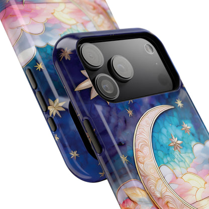 Crescent Moon Stained Glass Design iPhone Case