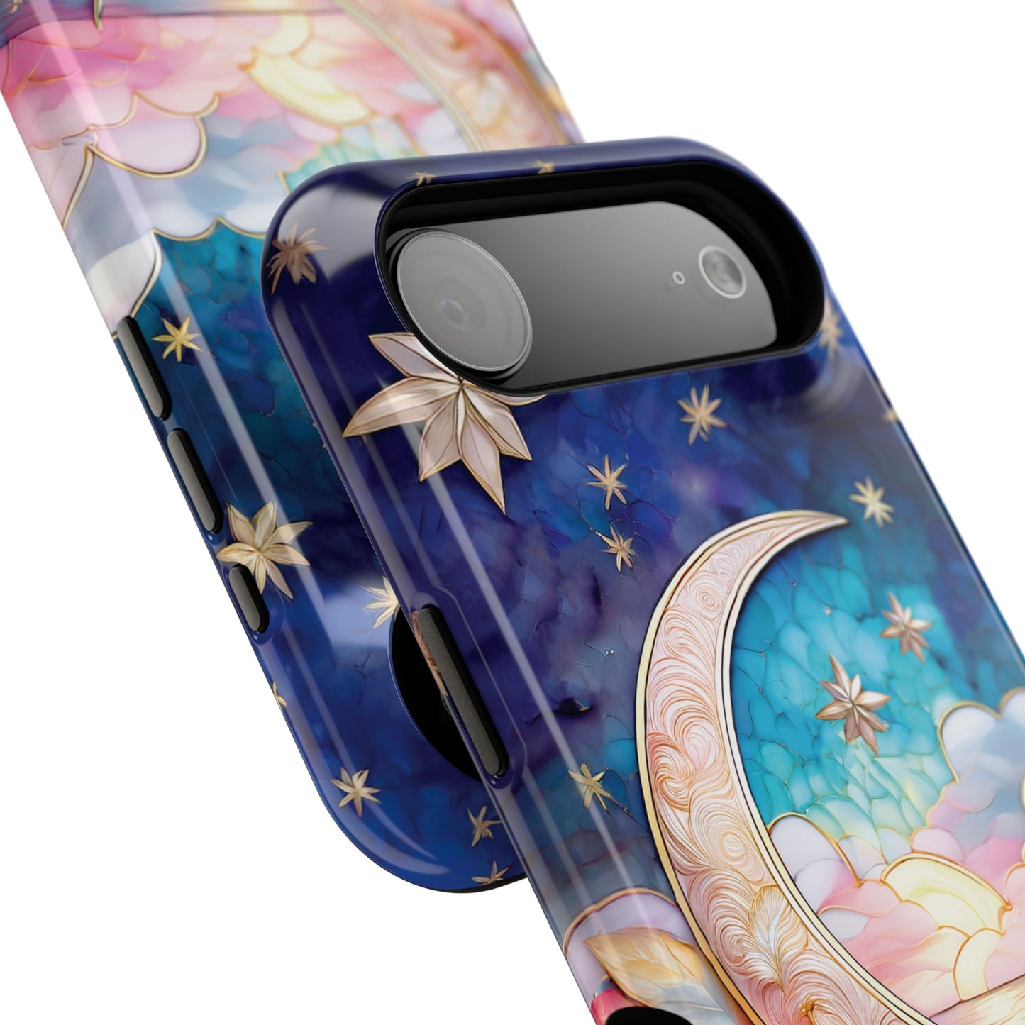 Crescent Moon Stained Glass Design iPhone Case