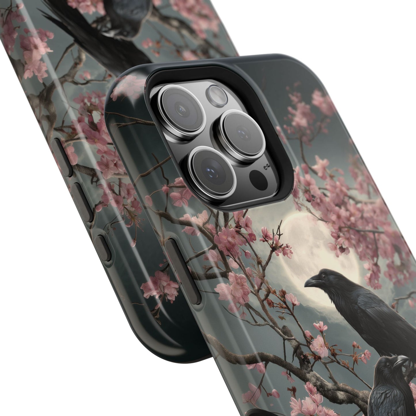 Ravens in Bloom Design iPhone Case