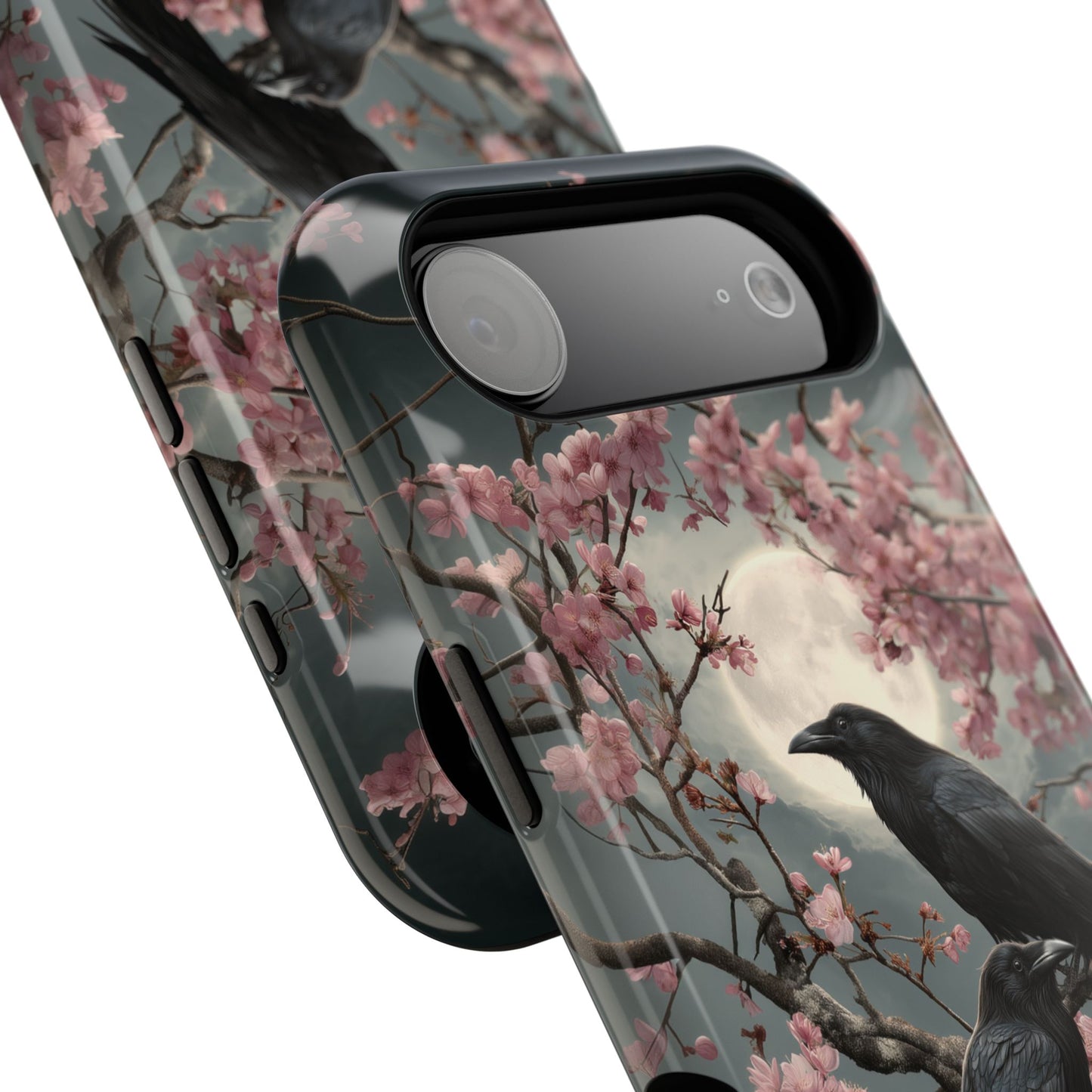 Ravens in Bloom Design iPhone Case