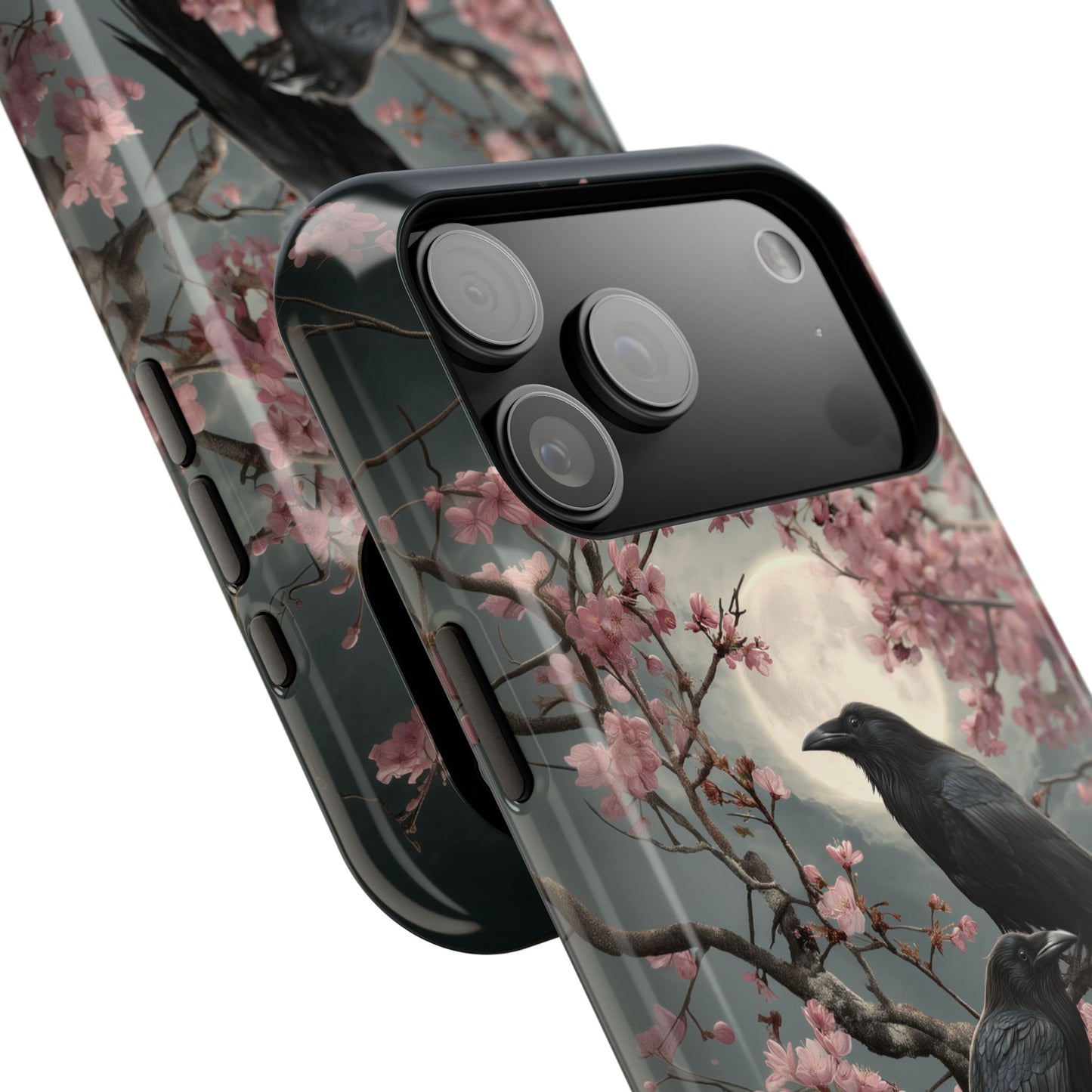 Ravens in Bloom Design iPhone Case