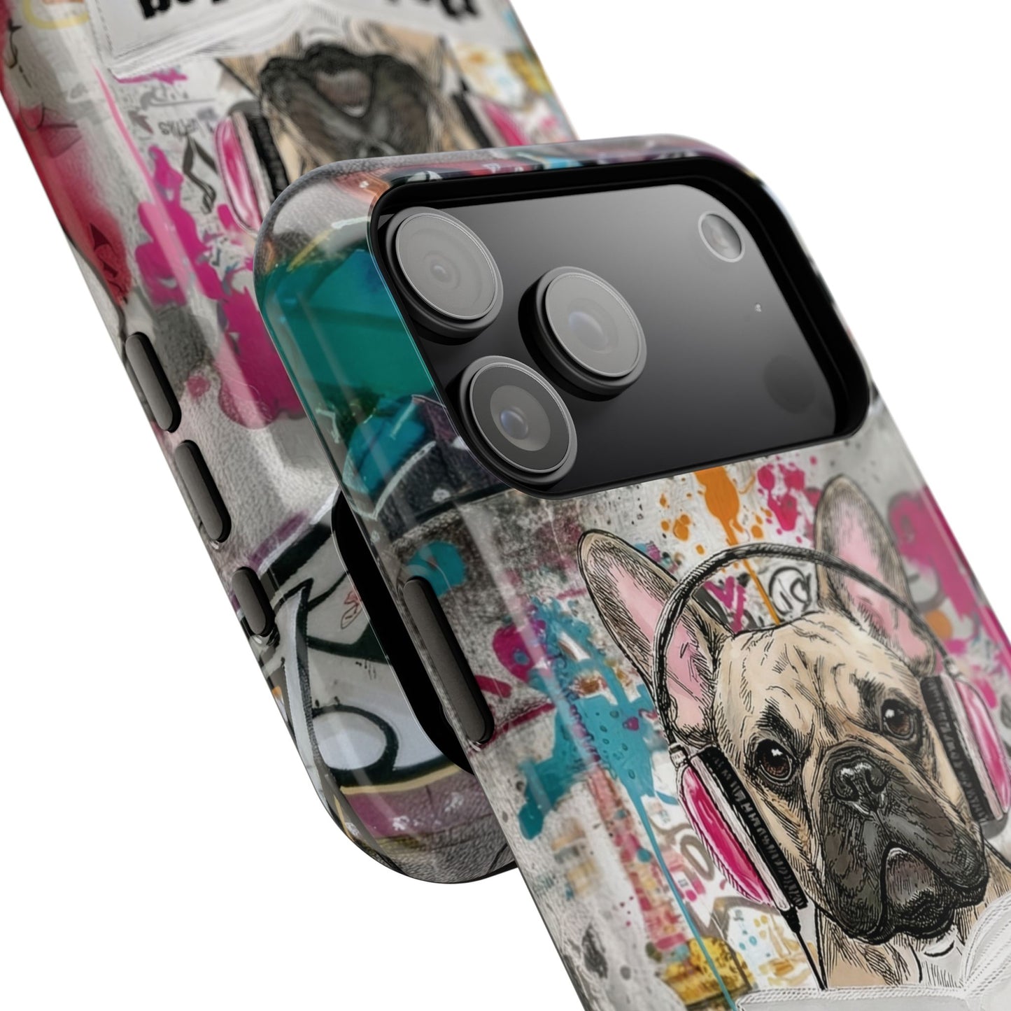 Daily Dog Beats (Frenchie) Design iPhone Case