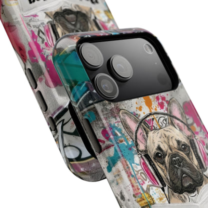 Daily Dog Beats (Frenchie) Design iPhone Case