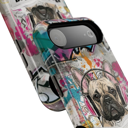 Daily Dog Beats (Frenchie) Design iPhone Case
