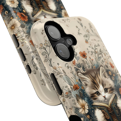 Cute Book Reading Cat Design iPhone Case